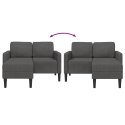  Sofa 2-osobowa z szezlongiem w kształcie litery L Ciemnoszara