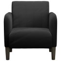  Sofa Fotel z Podłokietnikami Czarny 54 cm Aksamit