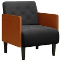  Sofa Fotel z Podłokietnikami Czarny 55 cm Aksamit