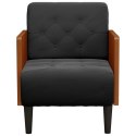  Sofa Fotel z Podłokietnikami Czarny 55 cm Aksamit