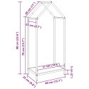  Stojak na drewno opałowe, biały, 40x25x90 cm
