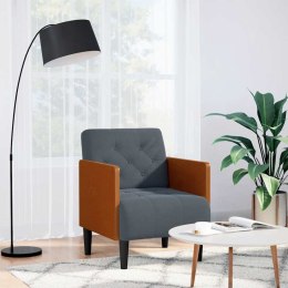  Sofa Fotel z Podłokietnikami Ciemnoszary 55 cm Aksamit