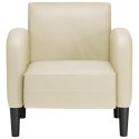  Sofa Fotel z Podłokietnikami Kremowy 54 cm Skóra ekologiczna