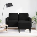  Sofa 2-osobowa z leżanką w kształcie litery L Czarna 125 cm
