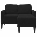  Sofa 2-osobowa z leżanką w kształcie litery L Czarna 125 cm