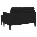  Sofa 2-osobowa z leżanką w kształcie litery L Czarna 125 cm