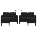  Sofa 2-osobowa z leżanką w kształcie litery L Czarna 125 cm