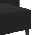  Sofa 2-osobowa z leżanką w kształcie litery L Czarna 125 cm