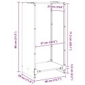  Stojak na drewno opałowe 40x30x80 cm Stal walcowana na zimno