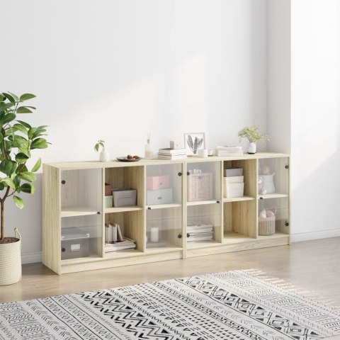 VidaXL Biblioteczka z drzwiczkami, dąb sonoma, 204x37x75 cm VidaXL Biblioteczka z drzwiczkami, dąb sonoma, 204x37x75 cm