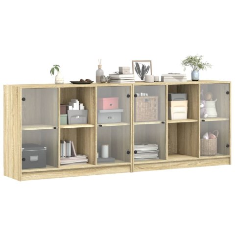 VidaXL Biblioteczka z drzwiczkami, dąb sonoma, 204x37x75 cm VidaXL Biblioteczka z drzwiczkami, dąb sonoma, 204x37x75 cm
