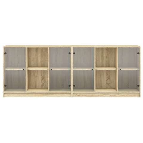 VidaXL Biblioteczka z drzwiczkami, dąb sonoma, 204x37x75 cm VidaXL Biblioteczka z drzwiczkami, dąb sonoma, 204x37x75 cm