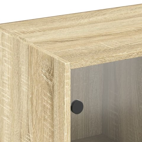 VidaXL Biblioteczka z drzwiczkami, dąb sonoma, 204x37x75 cm VidaXL Biblioteczka z drzwiczkami, dąb sonoma, 204x37x75 cm