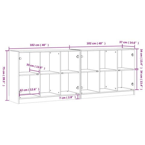 VidaXL Biblioteczka z drzwiczkami, dąb sonoma, 204x37x75 cm VidaXL Biblioteczka z drzwiczkami, dąb sonoma, 204x37x75 cm