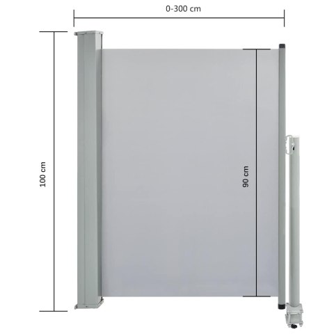 Tarasowa, zwijana markiza boczna, 100 x 300 cm, szara Tarasowa, zwijana markiza boczna, 100 x 300 cm, szara