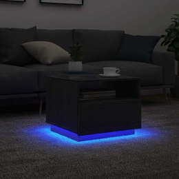 VidaXL Stolik kawowy z podświetleniem LED, czarny dąb, 50x49x40 cm