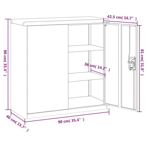 VidaXL Szafka na dokumenty, antracytowa, 90x40x90 cm, stalowa VidaXL Szafka na dokumenty, antracytowa, 90x40x90 cm, stalowa