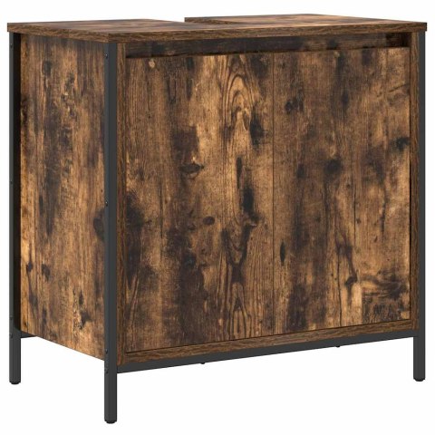 VidaXL Szafka pod umywalkę łazienkową, przydymiony dąb, 60x34,5x60 cm VidaXL Szafka pod umywalkę łazienkową, przydymiony dąb, 60x34,5x60 cm