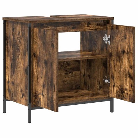 VidaXL Szafka pod umywalkę łazienkową, przydymiony dąb, 60x34,5x60 cm VidaXL Szafka pod umywalkę łazienkową, przydymiony dąb, 60x34,5x60 cm