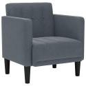  Sofa Fotel z Podłokietnikami Ciemnoszary 53 cm Aksamit