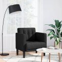  Sofa Fotel z Podłokietnikami Czarny 53 cm Tkanina