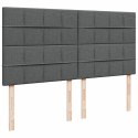  Łóżko kontynentalne z materacem, ciemnoszara tkanina 200x200 cm