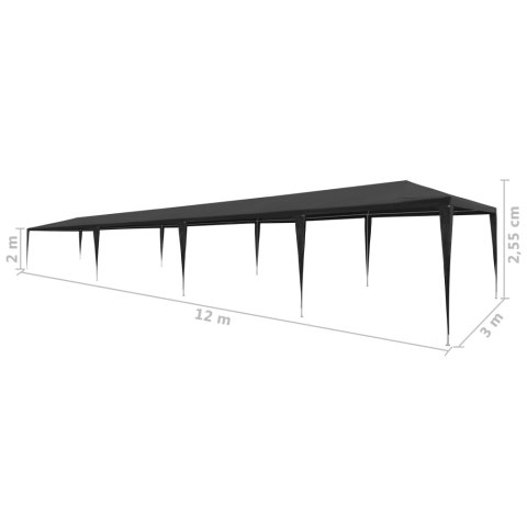Namiot imprezowy, 3 x 12 m, PE, antracytowy Namiot imprezowy, 3 x 12 m, PE, antracytowy