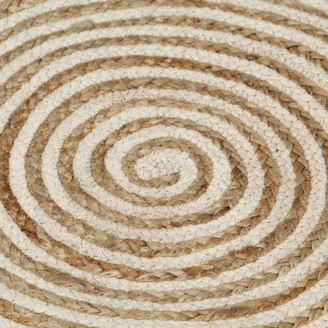 Dywanik ręcznie wykonany z juty, spiralny wzór, biały, 120 cm Dywanik ręcznie wykonany z juty, spiralny wzór, biały, 120 cm