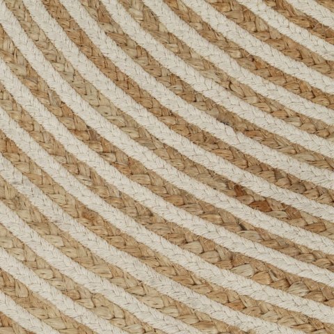 Dywanik ręcznie wykonany z juty, spiralny wzór, biały, 120 cm Dywanik ręcznie wykonany z juty, spiralny wzór, biały, 120 cm