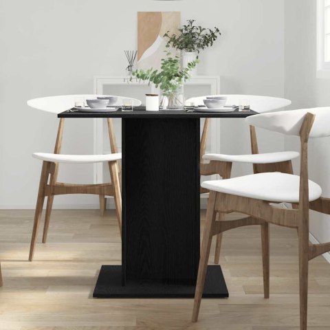 VidaXL Stół jadalny czarny dąb 80x80x75 cm drewno klejone VidaXL Stół jadalny czarny dąb 80x80x75 cm drewno klejone