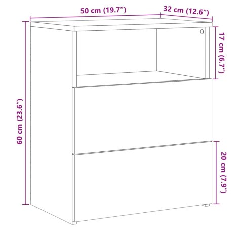 VidaXL Szafki nocne, 2 szt., stare drewno, 50x32x60 cm VidaXL Szafki nocne, 2 szt., stare drewno, 50x32x60 cm