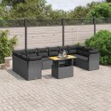 VidaXL 11-cz. zestaw wypoczynkowy do ogrodu, poduszki czarny rattan PE