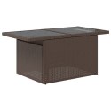 VidaXL 11-cz. zestaw mebli ogrodowych z poduszkami, brązowy, rattan PE