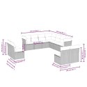 VidaXL 11-cz. zestaw mebli ogrodowych z poduszkami, szary rattan PE