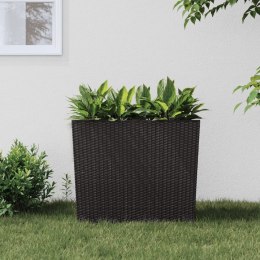 VidaXL Donica z pojemnikiem wewnętrznym, brązowa, 12/44 L, rattan PP