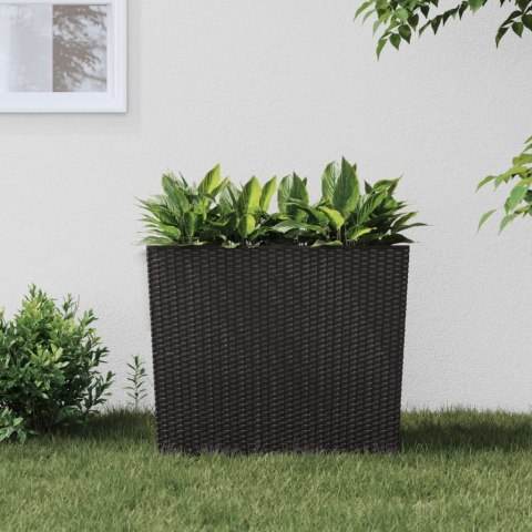 VidaXL Donica z pojemnikiem wewnętrznym, brązowa, 12/44 L, rattan PP
