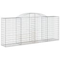  Kosze gabionowe, 4 szt, 300x50x120/140 cm, galwanizowane żelazo