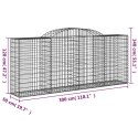  Kosze gabionowe, 4 szt, 300x50x120/140 cm, galwanizowane żelazo