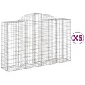  Kosze gabionowe, 5 szt, 200x50x120/140 cm, galwanizowane żelazo