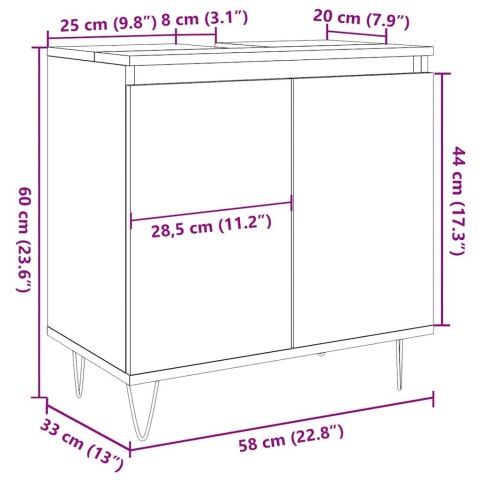 Szafka łazienkowa, stare drewno, 58x33x60 cm Szafka łazienkowa, stare drewno, 58x33x60 cm