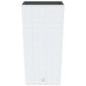 VidaXL Donica z pojemnikiem wewnętrznym, biała, 21/49 L, rattan PP