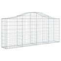  Kosze gabionowe, 3 szt, 200x30x80/100 cm, galwanizowane żelazo