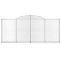 VidaXL Kosze gabionowe, 3 szt, 300x30x120/140 cm, galwanizowane żelazo