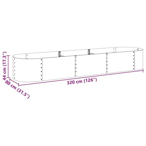 VidaXL Podwyższona donica z galwanizowanej stali, 320x80x44 cm, szara VidaXL Podwyższona donica z galwanizowanej stali, 320x80x44 cm, szara