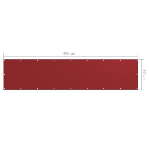 Parawan balkonowy, czerwony, 90x400 cm, tkanina Oxford Parawan balkonowy, czerwony, 90x400 cm, tkanina Oxford