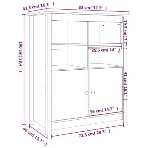 Szafka, 83x41,5x100 cm, lite drewno sosnowe Szafka, 83x41,5x100 cm, lite drewno sosnowe