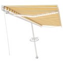  Ręcznie zwijana markiza z LED, 500 x 300 cm, żółto-biała