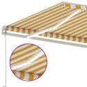  Ręcznie zwijana markiza z LED, 500 x 300 cm, żółto-biała