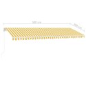  Ręcznie zwijana markiza z LED, 500 x 300 cm, żółto-biała