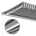 Ręcznie zwijana markiza z LED, antracytowo-biała, 500x350 cm
